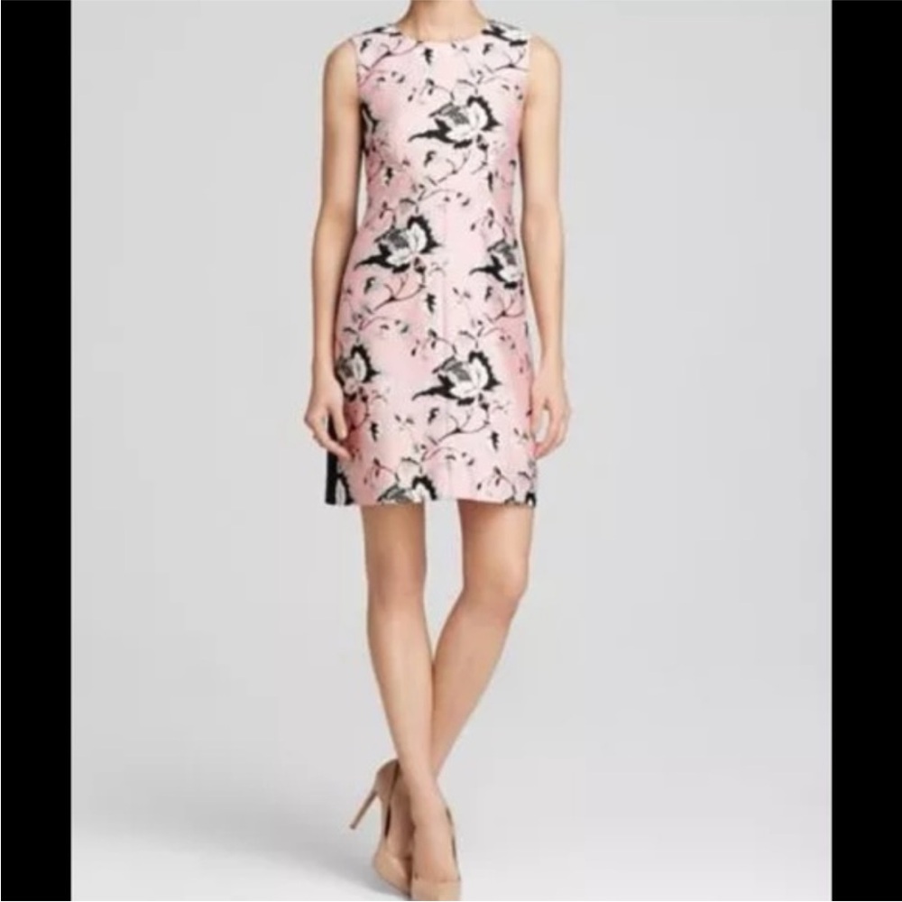 Diane von Furstenberg DVF Carrie Floral Sheath Dress Pink Black White 4